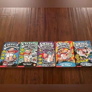 Set of 5 Captain Underpants paperback books